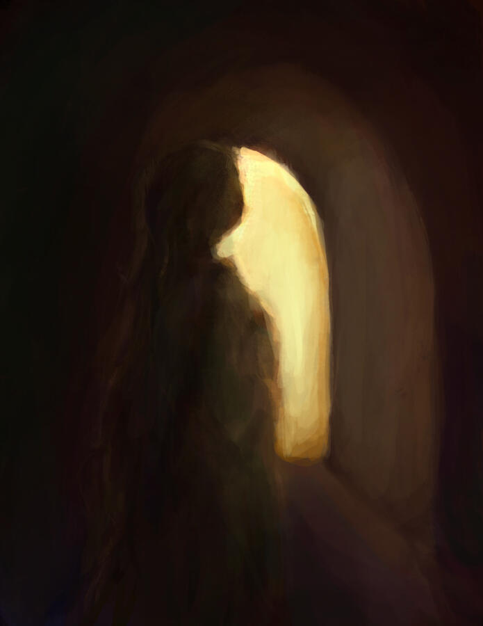 Hallway Woman, Procreate, 2025